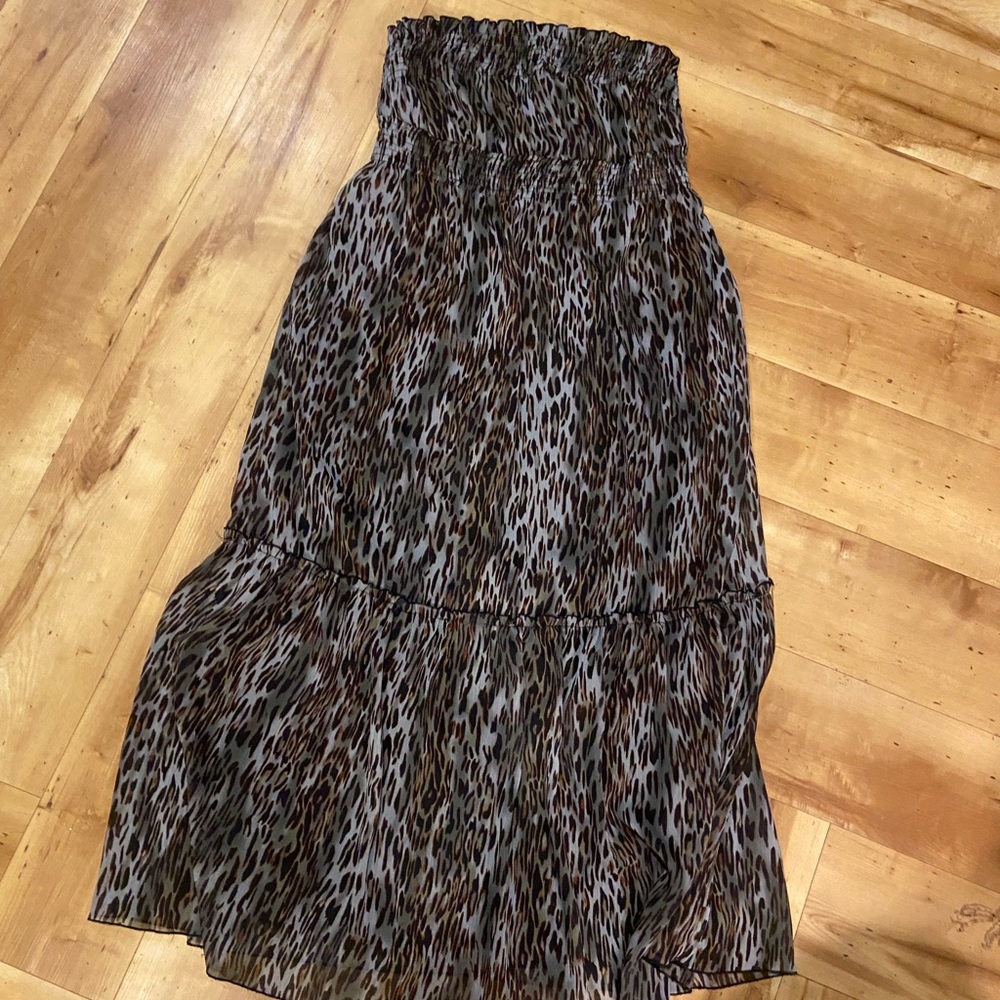 Floor Length Lane Bryant Strapless Lined Maxi Dress, 18/20 - animal print